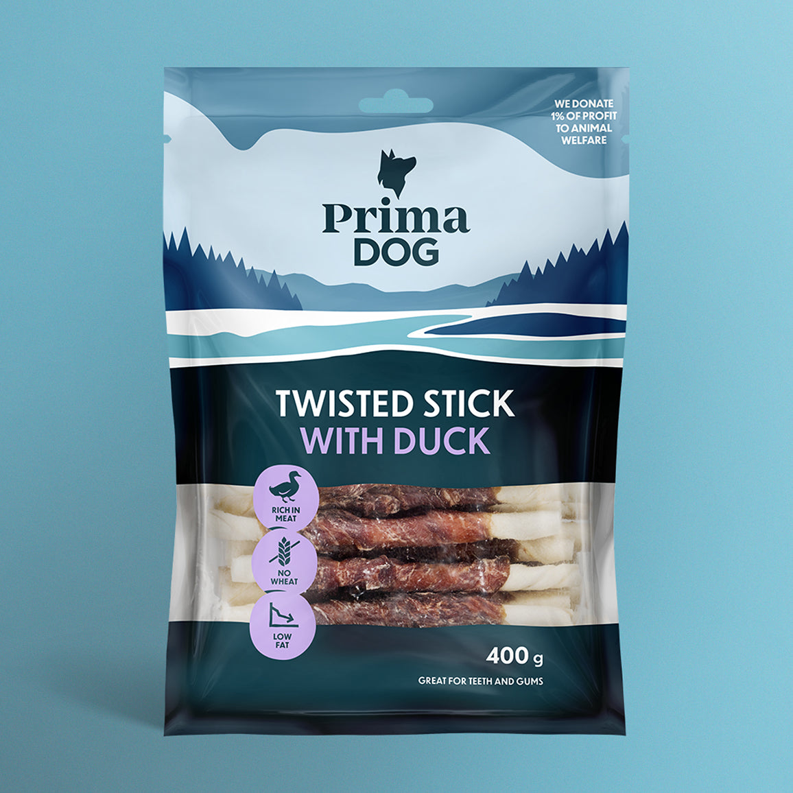 PrimaDog Ankkapurutikku koiran puruluu 400 g pakkauskuva