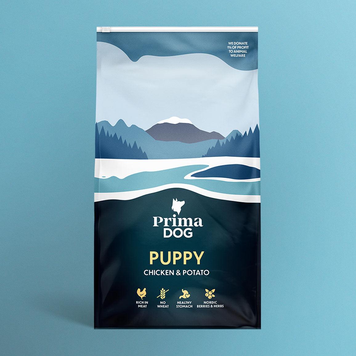 PrimaDog Kana ja peruna koiran kuivaruoka koiranpennuille 3 kg pakkauskuva