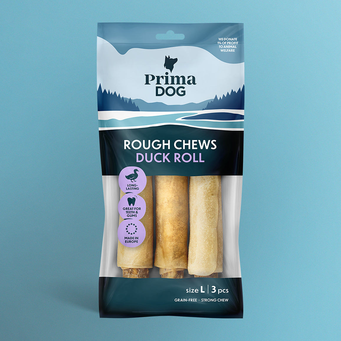 PrimaDog Rough Chews Ankkarulla L-koko pakkauskuva