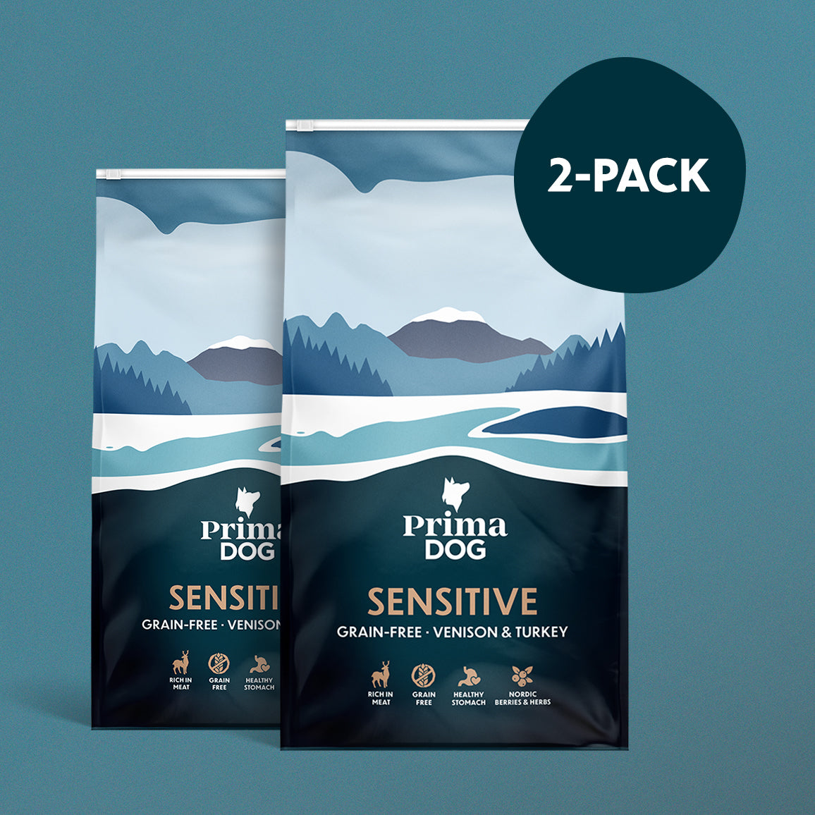 Viljaton Peura & Kalkkuna koiran kuivaruoka 2 x 10 kg
