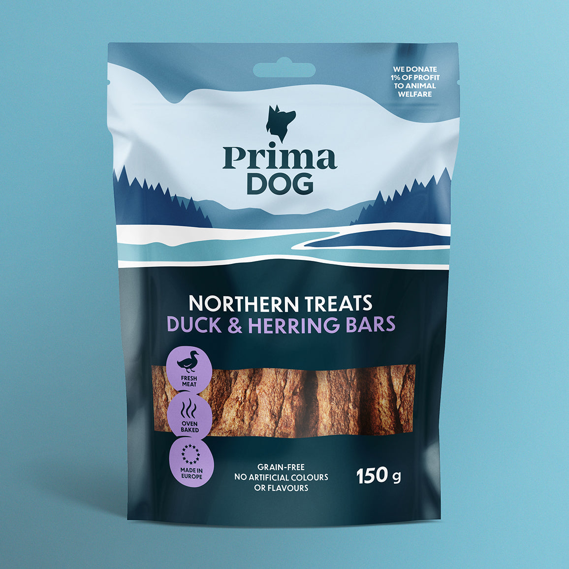 PrimaDog Northern Treats Ankka-sillitanko viljaton koiranherkku pakkauskuva
