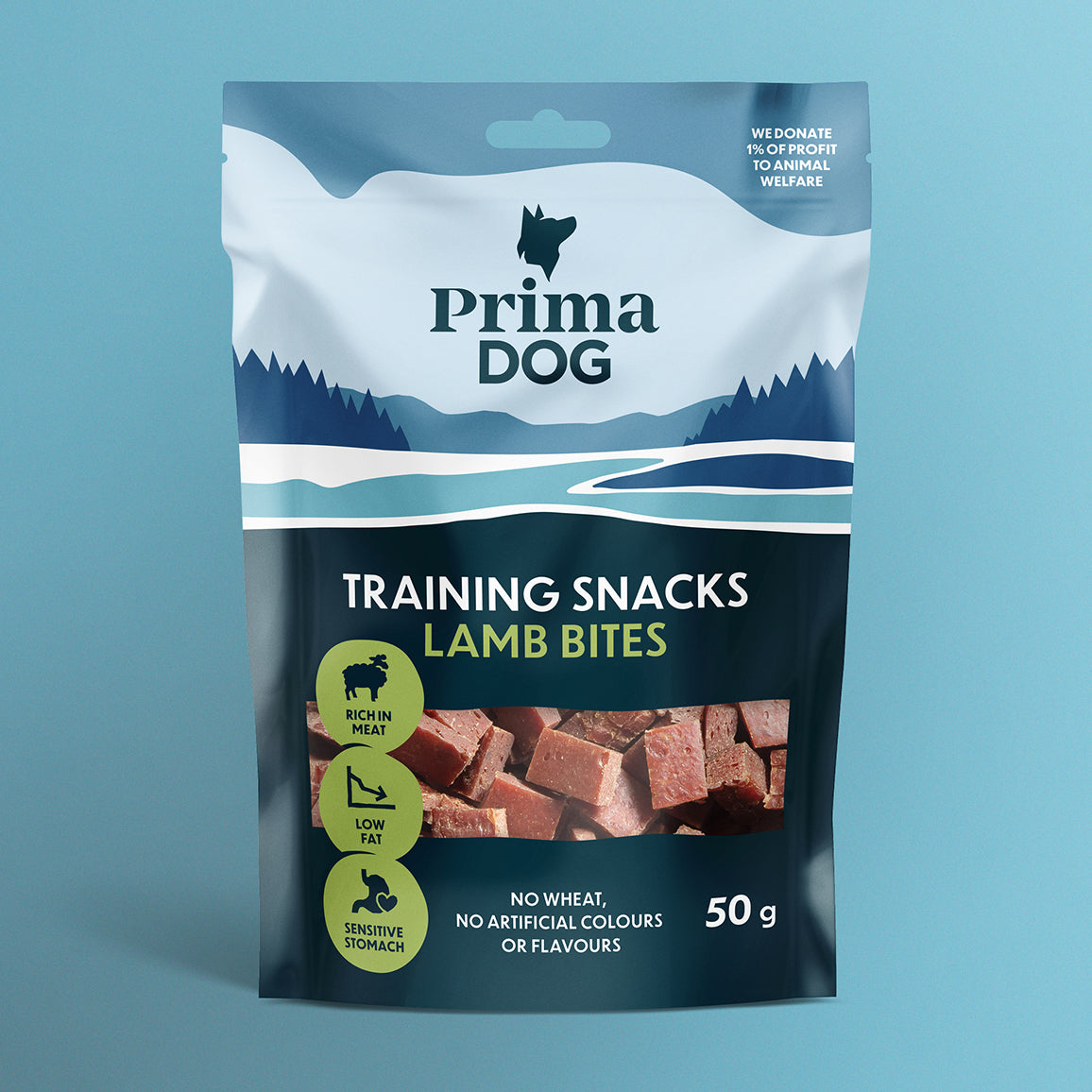 PrimaDog Training Snacks Lammaspala -koiranherkku pakkauskuva
