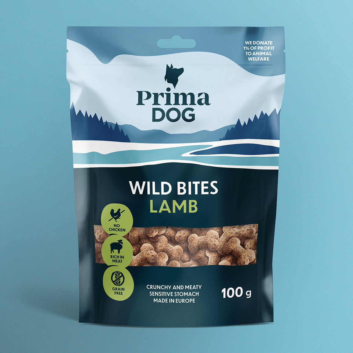 PrimaDog Wild Bites lammas ja tyrni -koiranherkku pakkauskuva