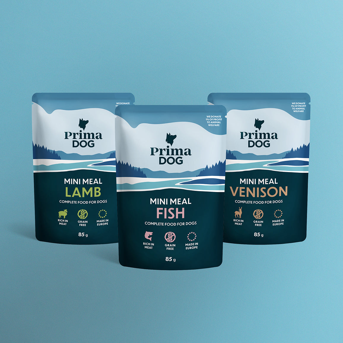 PrimaDog Mini Meal viljaton koiran märkäruoka lajitelma