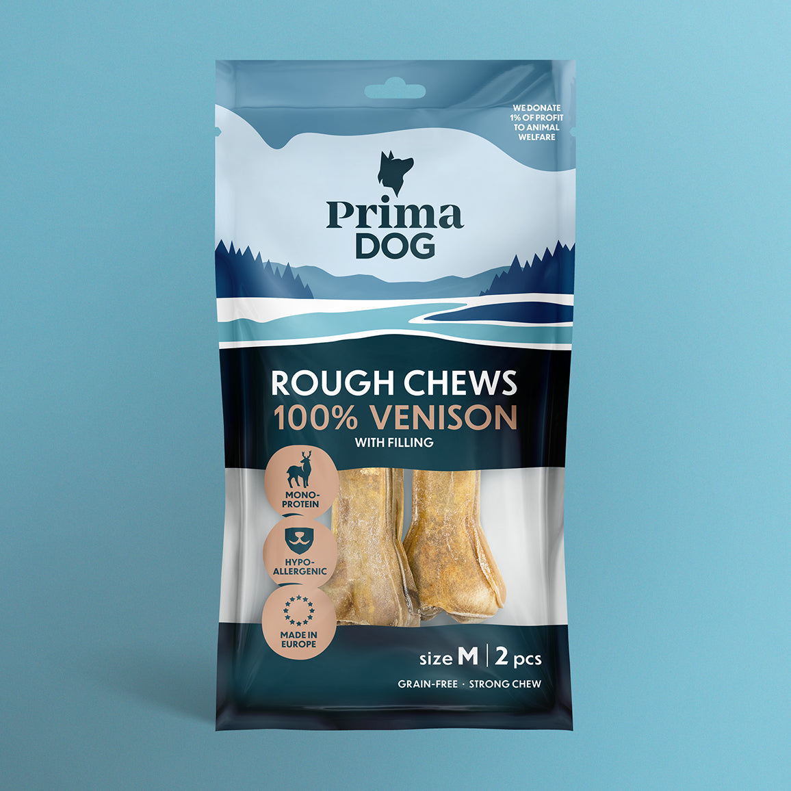 PrimaDog Rough Chews Riista täyteluu M-koko pakkauskuva