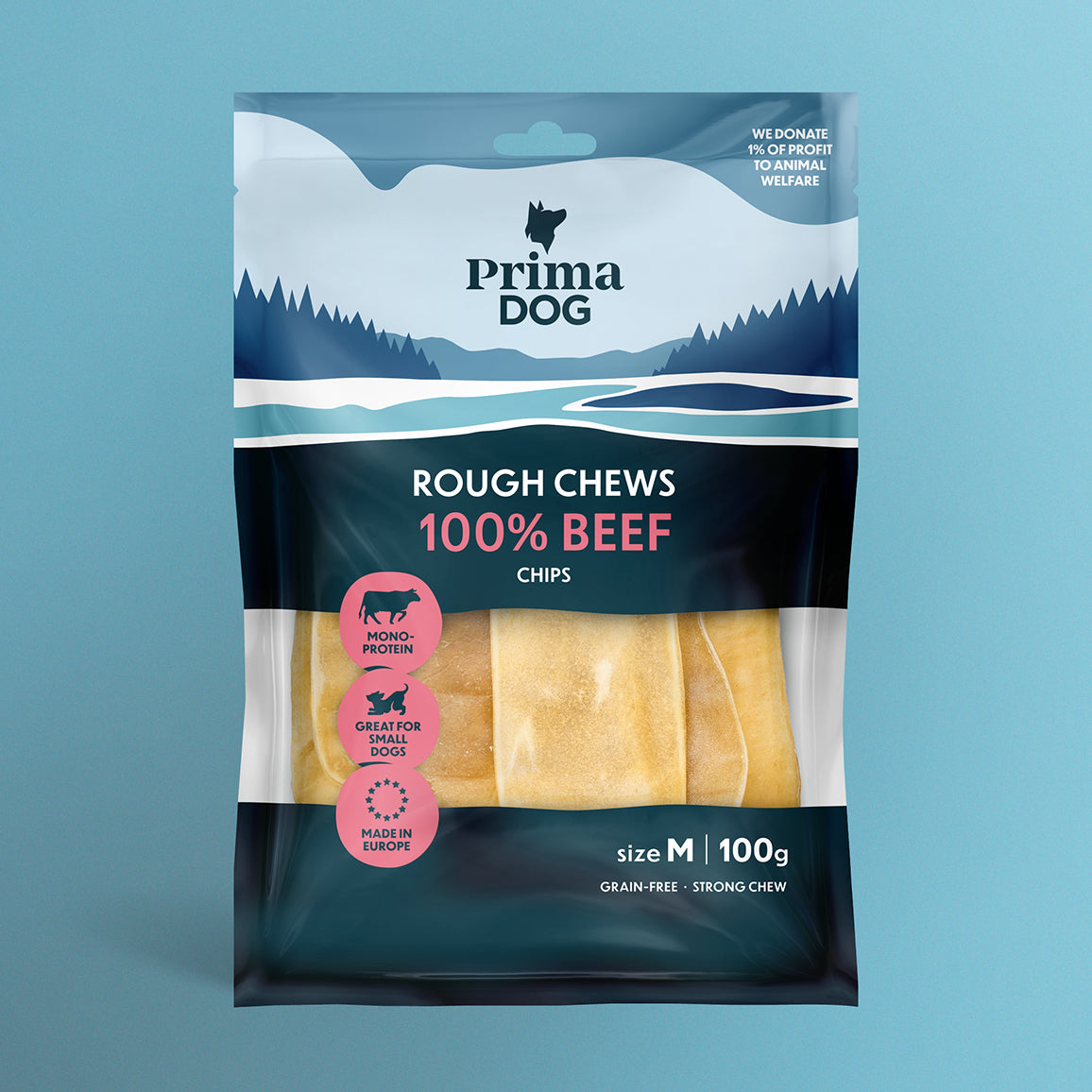 Kuvassa PrimaDogin Rough Chews naudanlastu