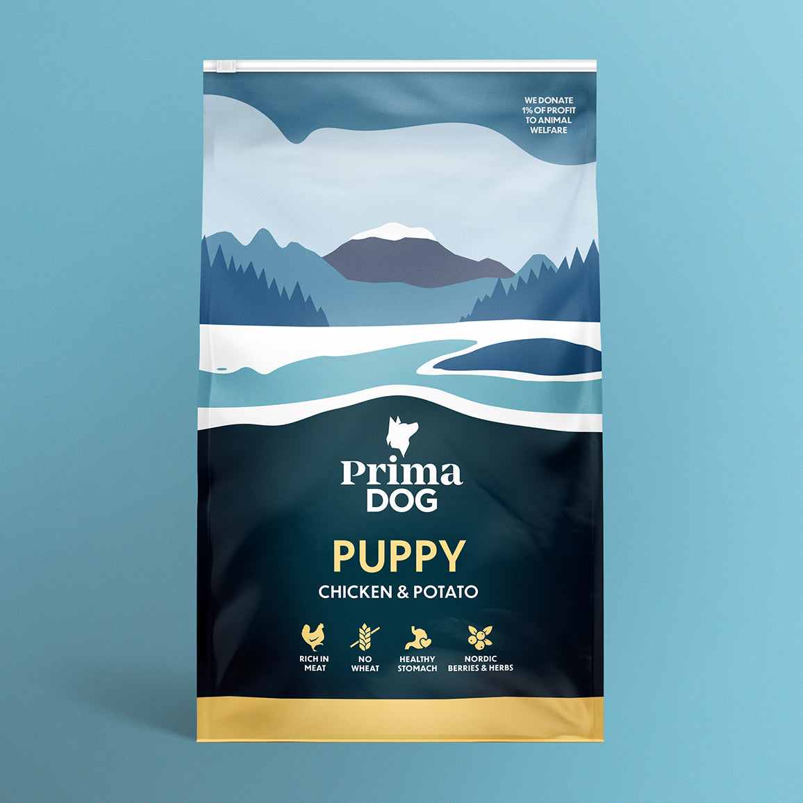 PrimaDog Kana ja peruna koiran kuivaruoka koiranpennuille 3 kg pakkauskuva