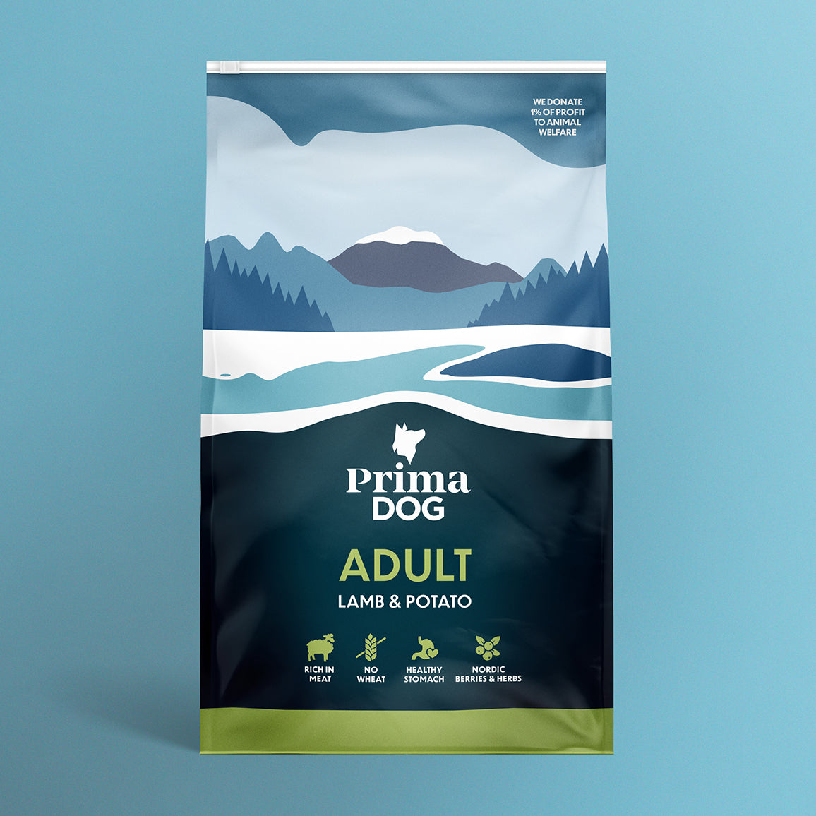 PrimaDog Lammas ja peruna koiran kuivaruoka pakkauskuva